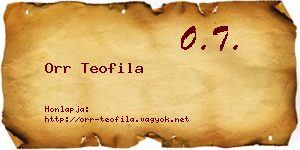 Orr Teofila névjegykártya